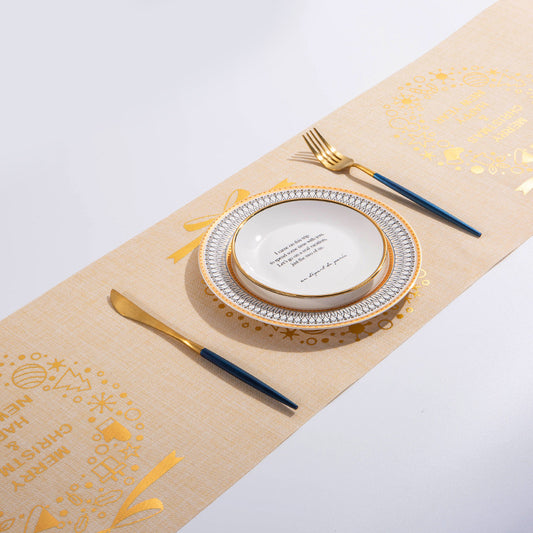 Christmas Elk & Snowman Table Runner – Merry Christmas Holiday Table Decor for Home, Dining Room & Festive Parties