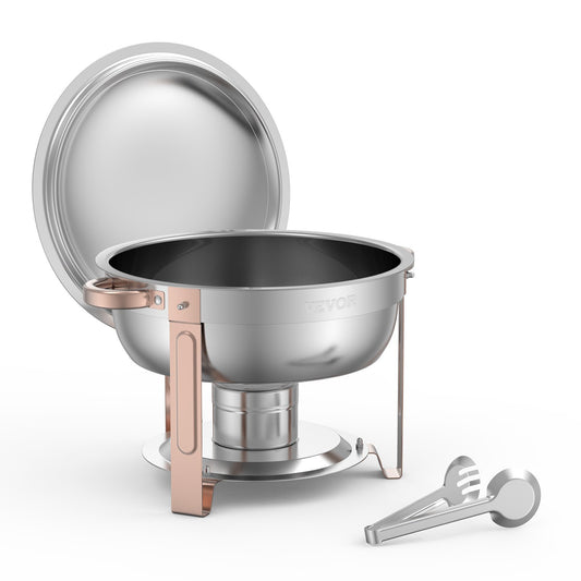 Rose Gold 5Qt Chafing Dish Set (4 Pack) – Stainless Steel Buffet Warmers