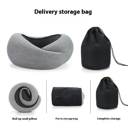 Memory Foam Travel Neck Pillow | Adjustable U-Shape Support for Plane, Car & Office