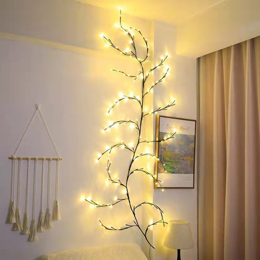 WeddinVines with LED Lights Christmas Garland – Flexible DIY Willow Vine Branch Lights for Room & Wall Decorg Party Decor