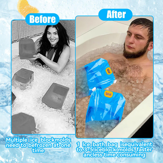 2 Packs Ice Bath Bags, Large Capacity Bathtub Water Bag For Home Cold Plunge Accessories For Cold Water Plunge Tub Portable Ice Bath Bag 10L