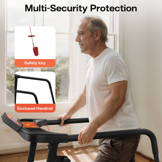 Treadmill JK0805L – Foldable Electric Running Machine with LCD Display & Bluetooth Music