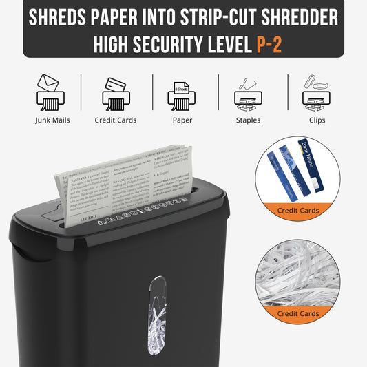 10-Sheet Strip Paper Shredder with 3.17-Gallon Basket, CD & Credit Card Shredder, P-2 Security Level, Anti-Jam System, Fast and Durable Home Office Shredder (ETL Certified)
