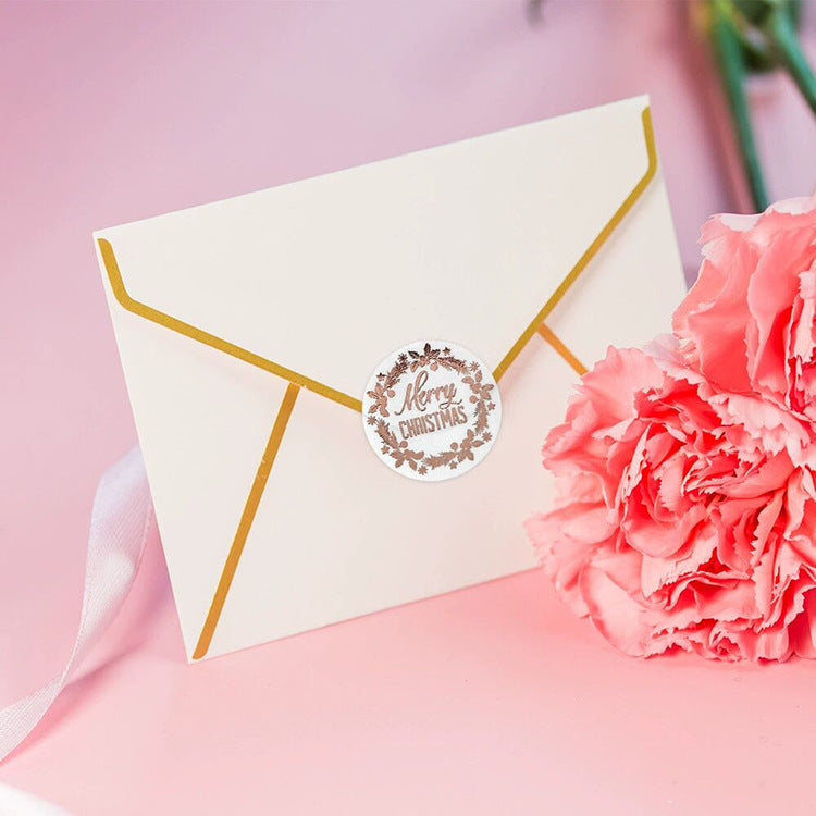 Rose Gold Merry Christmas Stickers – Holiday Gift Labels & Decor