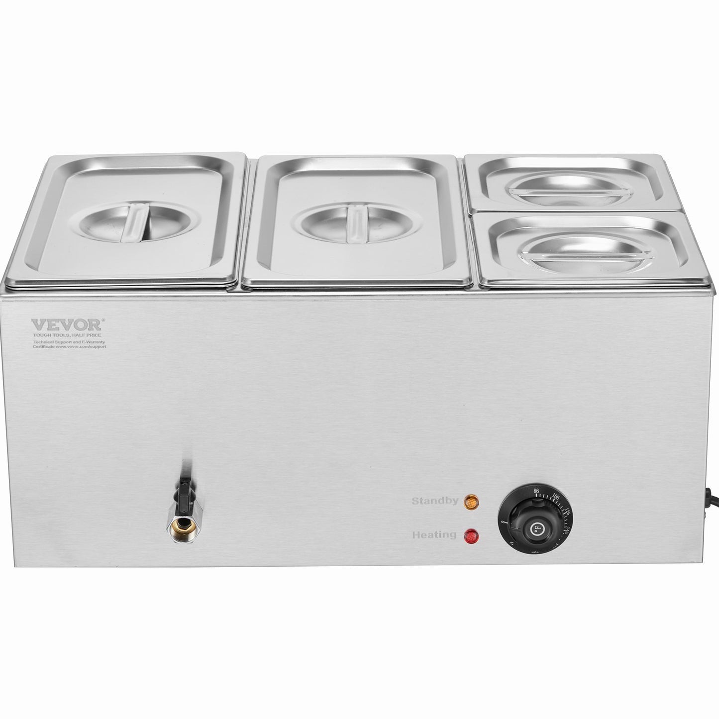 Commercial Electric Food Warmer 4-Pan Countertop Buffet 16.4QT Bain Marie