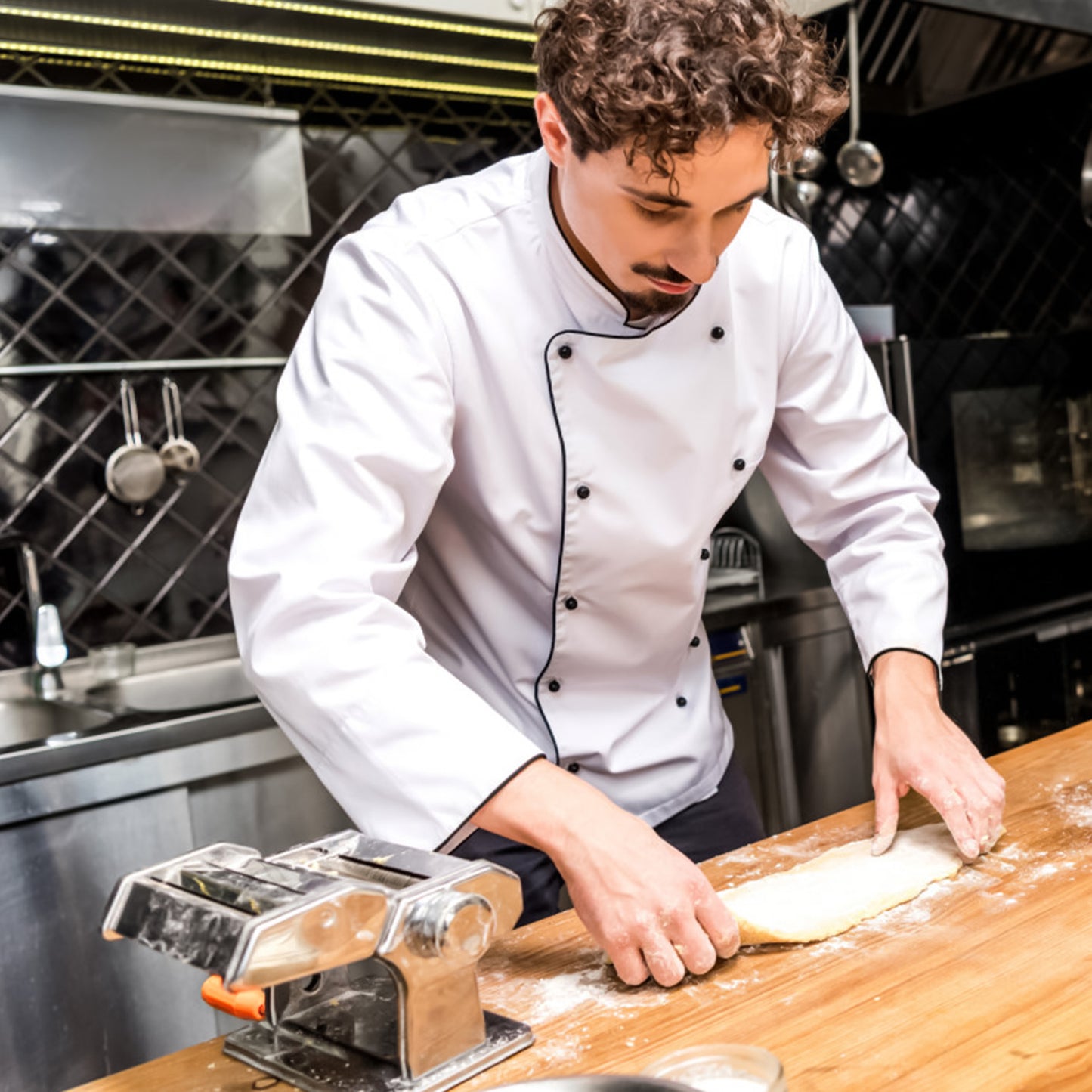 1Pc Pasta Maker Roller Machine Fettuccine Noodle Maker 9 Thickness Settings Stainless Steel