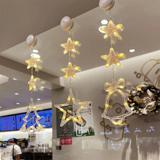 3pcs LED Star Lights – Christmas Window & Tree Decorations | Festive Home & New Year Decor
