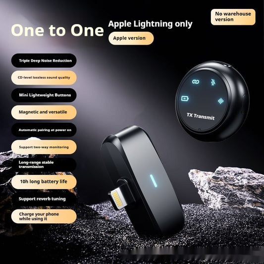 Magnetic Button Wireless Lavalier Microphone – Clip-on Mic for iPhone & Android Recording & Streaming