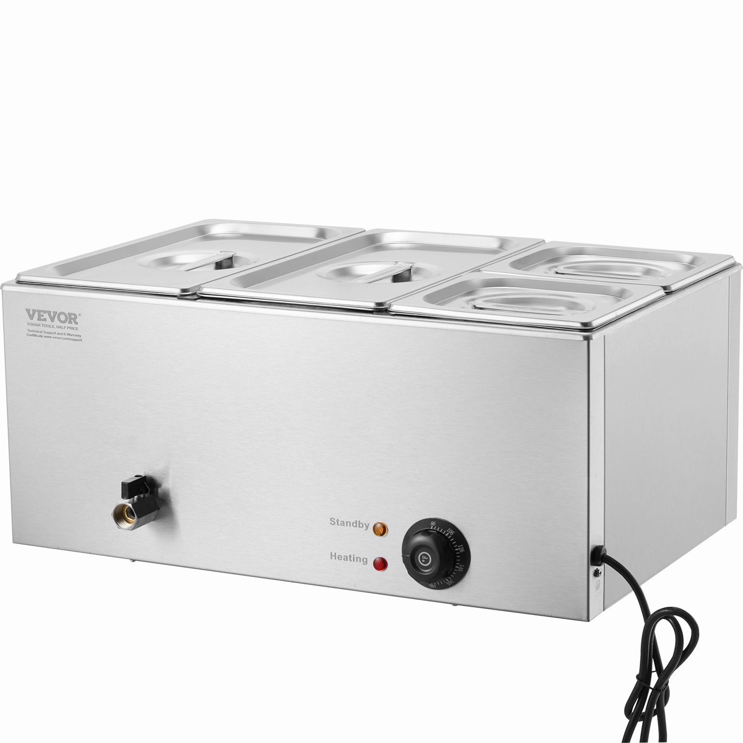 Commercial Electric Food Warmer 4-Pan Countertop Buffet 16.4QT Bain Marie