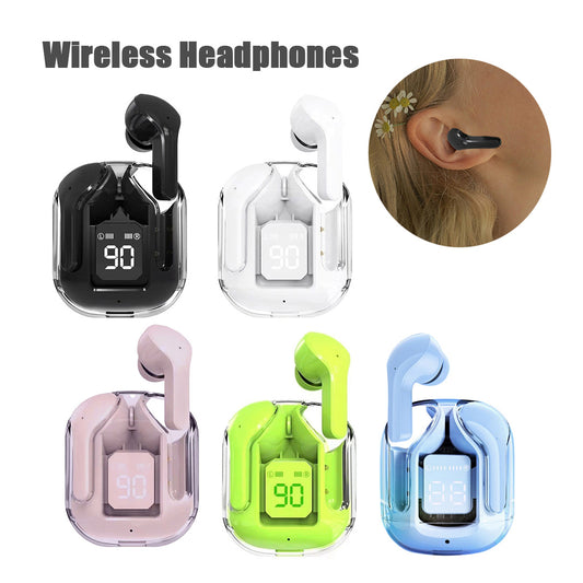 Mini Transparent Bluetooth Earbuds – ENC Noise Reduction Wireless Sports Headset