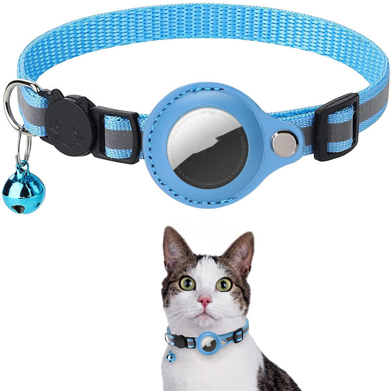 Waterproof Reflective AirTag Collar Holder for Dogs & Cats, Adjustable Nylon Protective Case