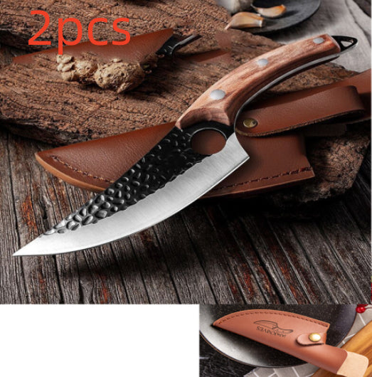 Butcher Scimitar Knife for Meat Cutting and Boning, Stainless Steel Blade, Ergonomic Handle