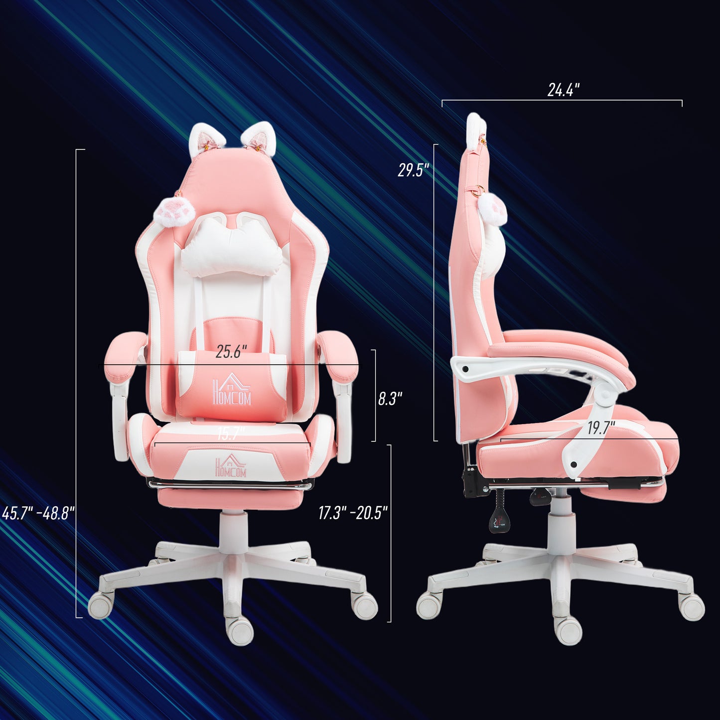 Ergonomic Racing Gaming Chair with Footrest & Full Support