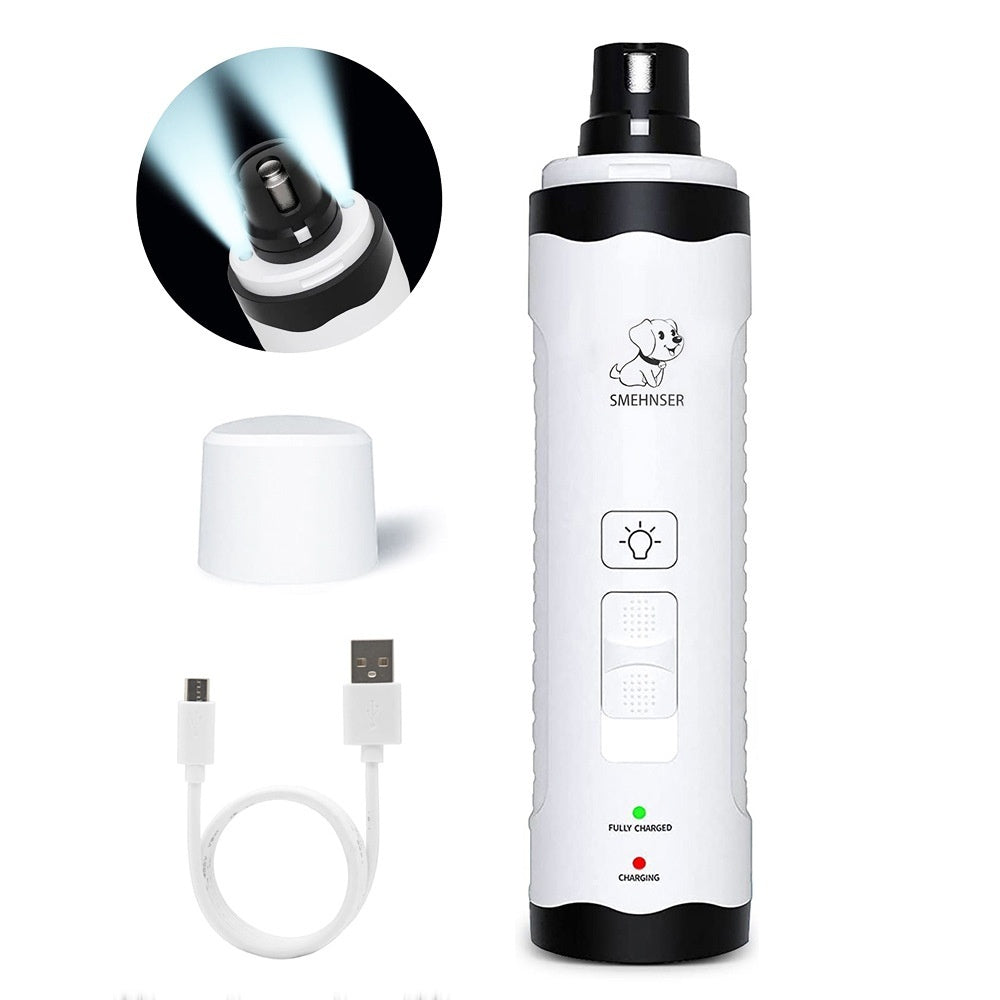 Electric Pet Nail Grinder – 3-Speed LED Automatic Nail Trimming Device for Dogs & Cats