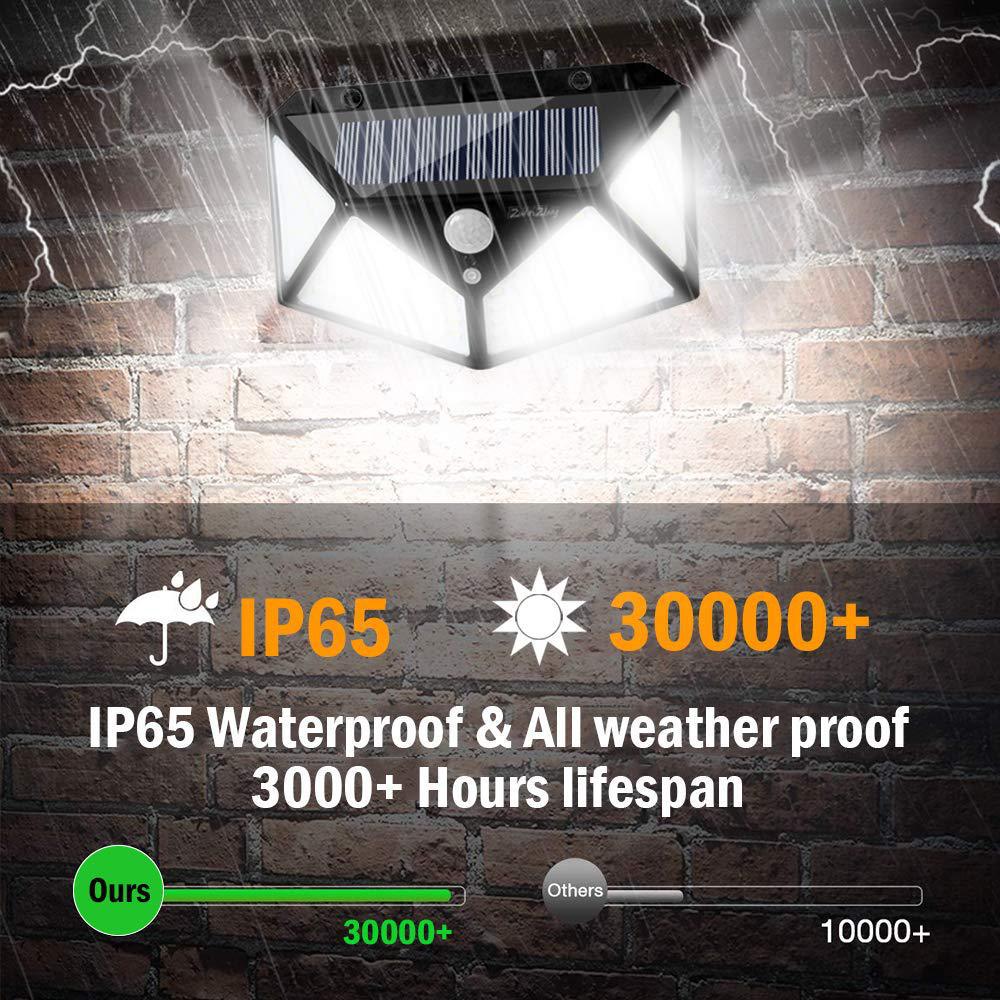 LED Solar Wall Light 100 LEDs – Outdoor Motion Sensor Light, Waterproof, 4-Side Illumination, Solar Powered Security Light for Garden, Yard, Patio