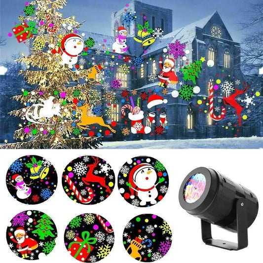 Christmas Snowflake Projector Lights – LED Rotating Stage Light for Outdoor Garden & Holiday Party Decor
