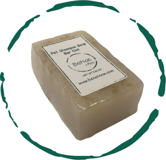 BeNat Pets All-Natural Oat Pet Shampoo Bar – Gentle Cleansing for Dogs & Cats (5.8 oz)