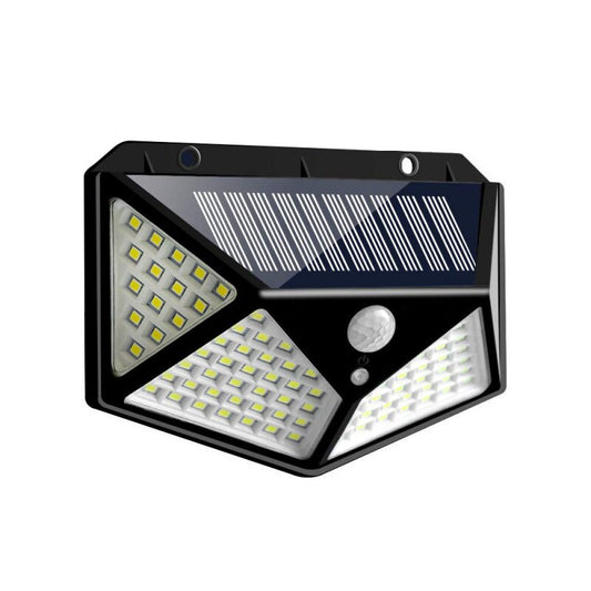 LED Solar Wall Light 100 LEDs – Outdoor Motion Sensor Light, Waterproof, 4-Side Illumination, Solar Powered Security Light for Garden, Yard, Patio