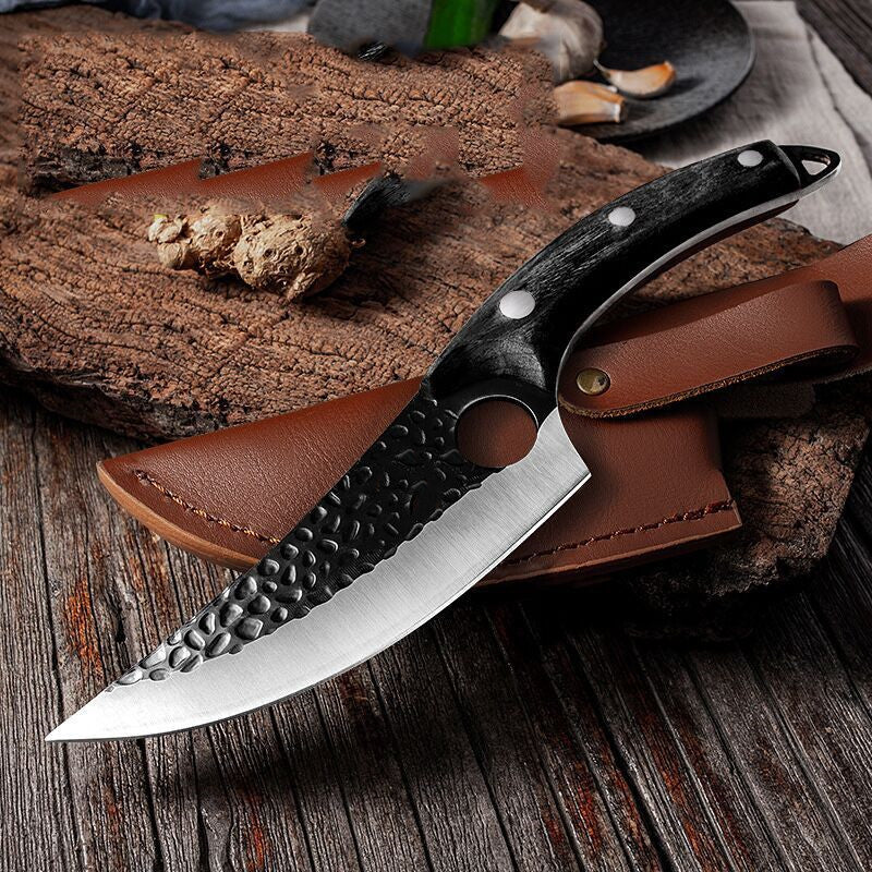 Butcher Scimitar Knife for Meat Cutting and Boning, Stainless Steel Blade, Ergonomic Handle