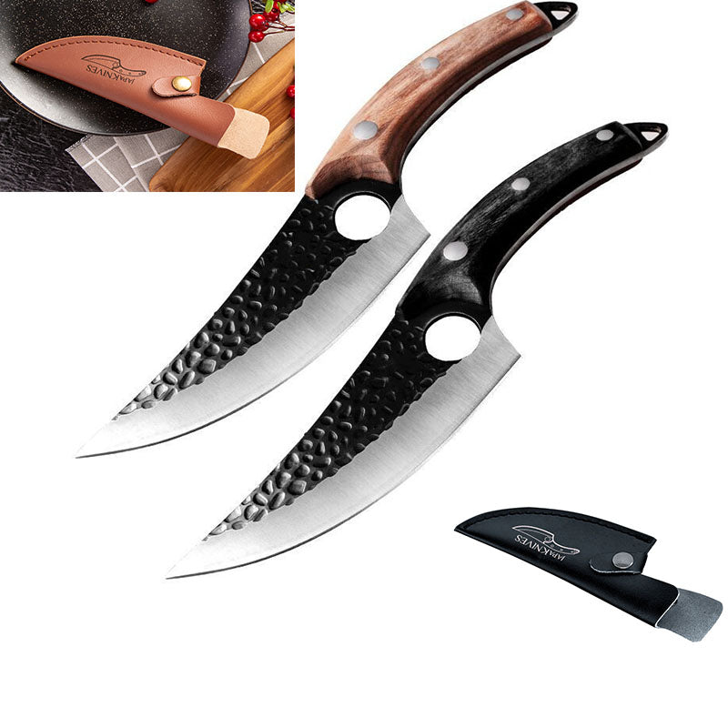Butcher Scimitar Knife for Meat Cutting and Boning, Stainless Steel Blade, Ergonomic Handle