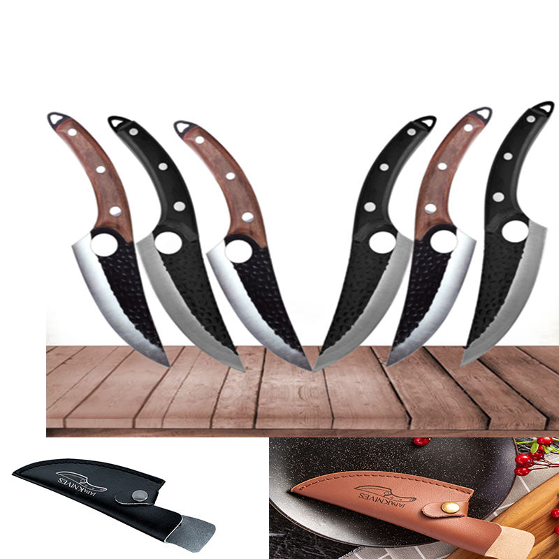 Butcher Scimitar Knife for Meat Cutting and Boning, Stainless Steel Blade, Ergonomic Handle