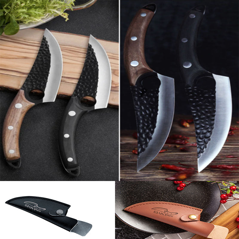 Butcher Scimitar Knife for Meat Cutting and Boning, Stainless Steel Blade, Ergonomic Handle