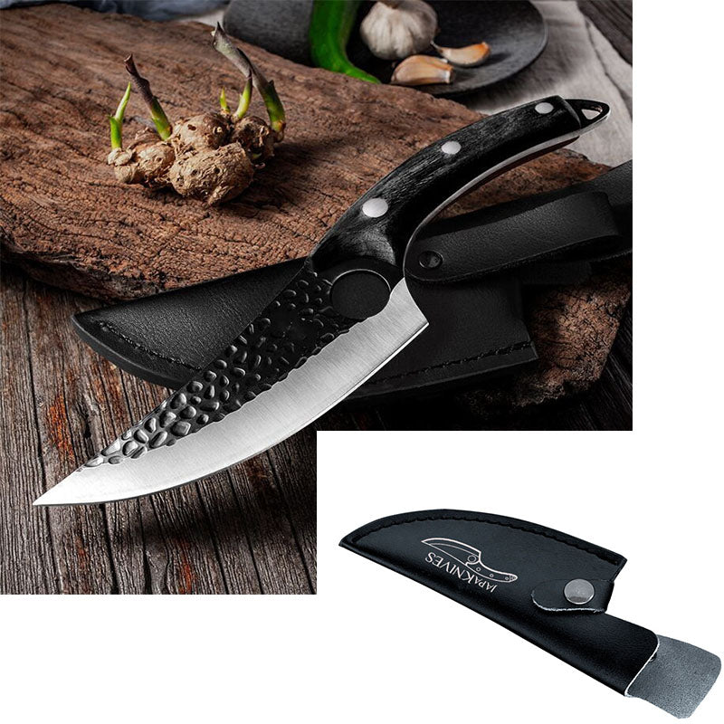Butcher Scimitar Knife for Meat Cutting and Boning, Stainless Steel Blade, Ergonomic Handle