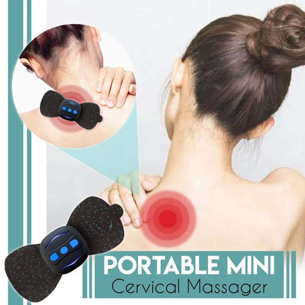 Portable Neck Massager – Mini Rechargeable Massage Stickers for Cervical Pain Relief & Muscle Relaxation