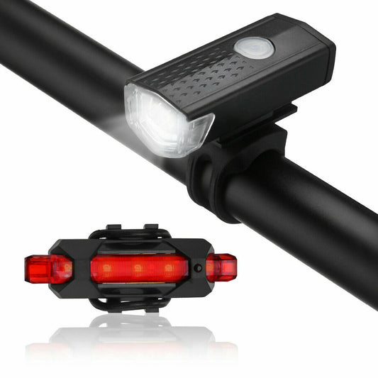 USB Rechargeable LED Bike Light – Front & Rear Cycling Lamp, Rainproof, 3 Modes, Aluminum Alloy, Night Safety, USB Rechargeable