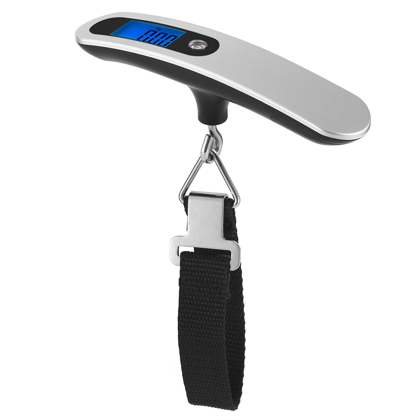 Portable Digital Luggage Scale 50kg/110lb – LCD Hanging Travel Scale with T-Shape Handle, Accurate 10g, Auto-Off, Lightweight Silver