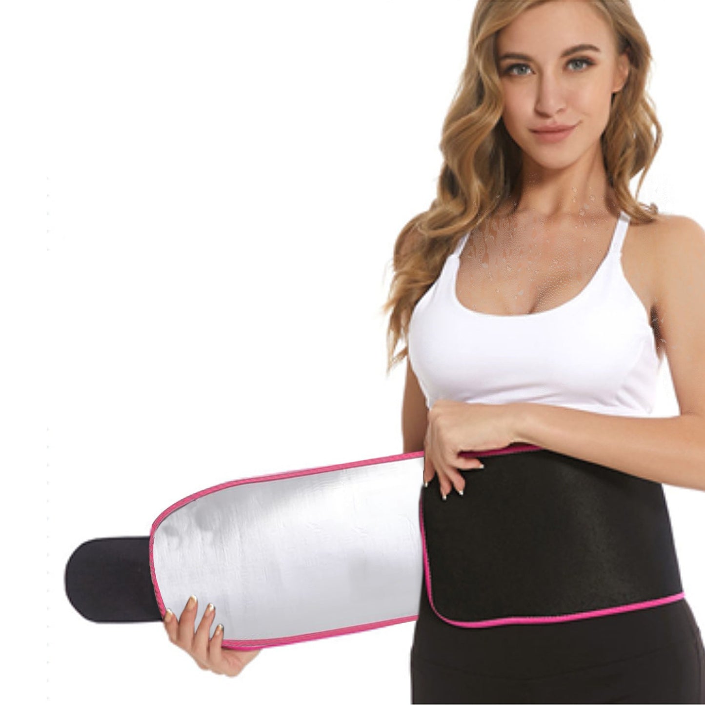 Waist Trimmer Belt for Men and Women, Adjustable Sweat Waist Trainer for Workout, Stomach Wrap Fitness Support Belt for Gym, Running and Exercise