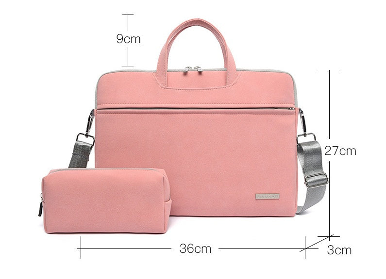 PU Leather Laptop Bag – Women & Men Notebook Carrying Case Briefcase