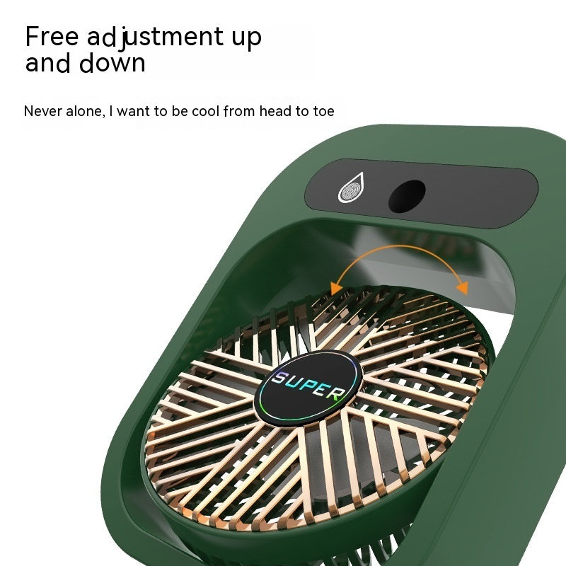 Portable Desk Misting Fan – USB Air Cooler & Humidifier with 3 Speeds