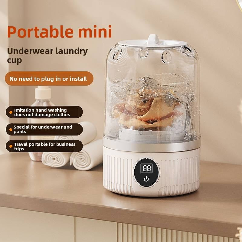 Portable Mini Underwear Washer – Rechargeable Cordless Laundry Cup for Bras, Socks & Underwear