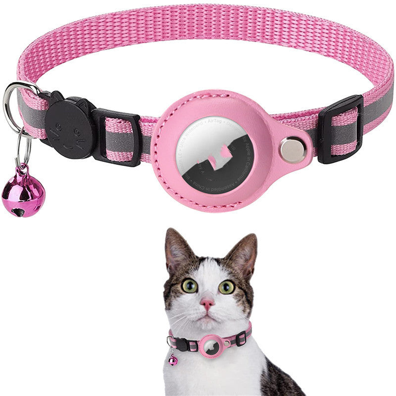Waterproof Reflective AirTag Collar Holder for Dogs & Cats, Adjustable Nylon Protective Case