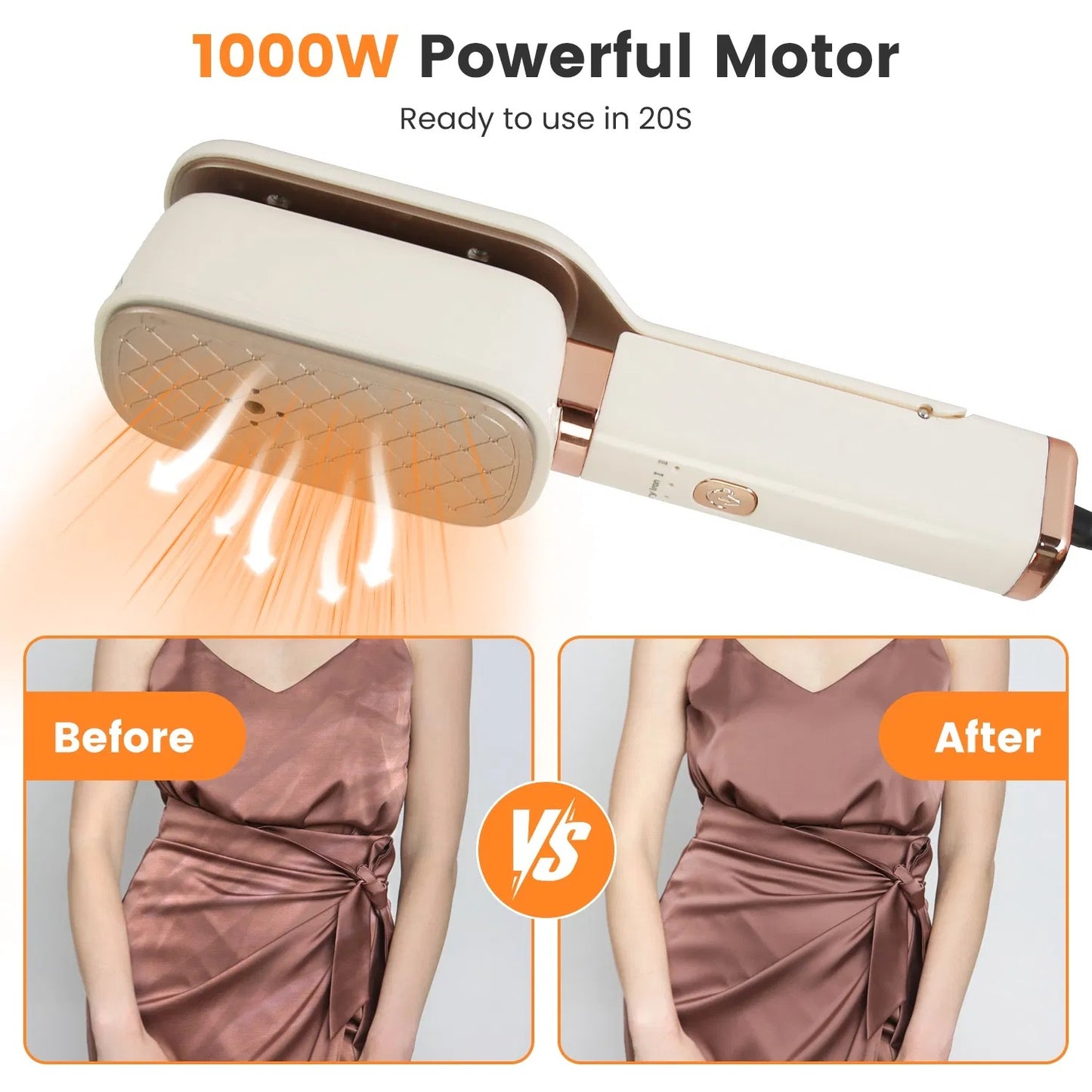 3-in-1 Travel Steam Iron – Portable Handheld Garment Steamer 1000W, Quick Heat, Wet & Dry Use