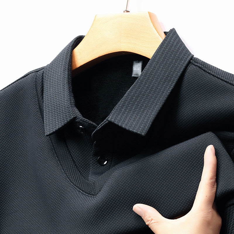 Business Casual Men's Clothing Fake Two-piece Striped Sleeve T-shirt