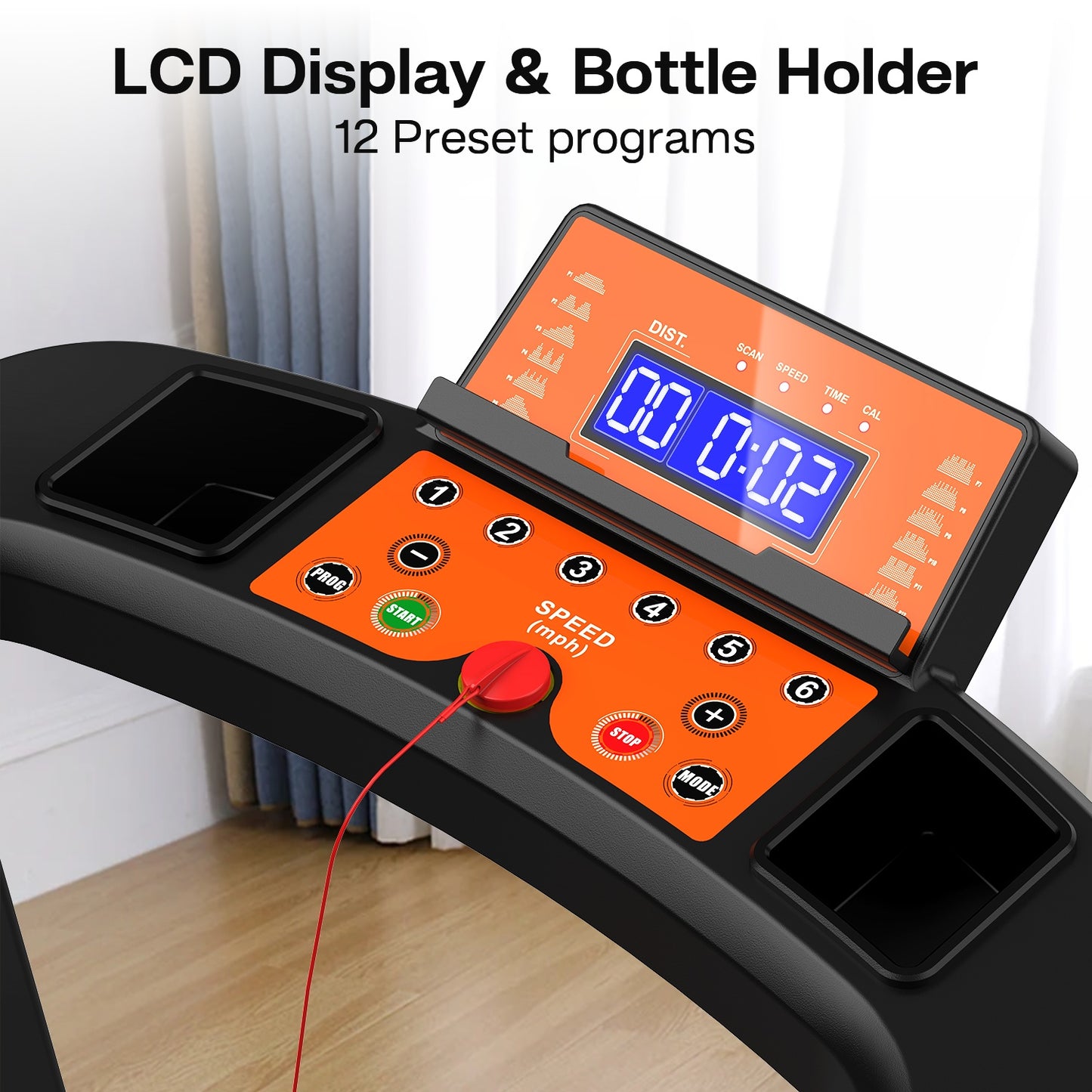 Treadmill JK0805L – Foldable Electric Running Machine with LCD Display & Bluetooth Music