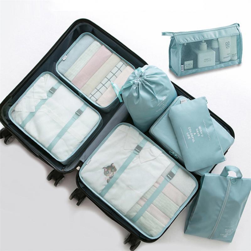 8-Piece Luggage Organizer Set – Packing Cubes for Travel & Shoes