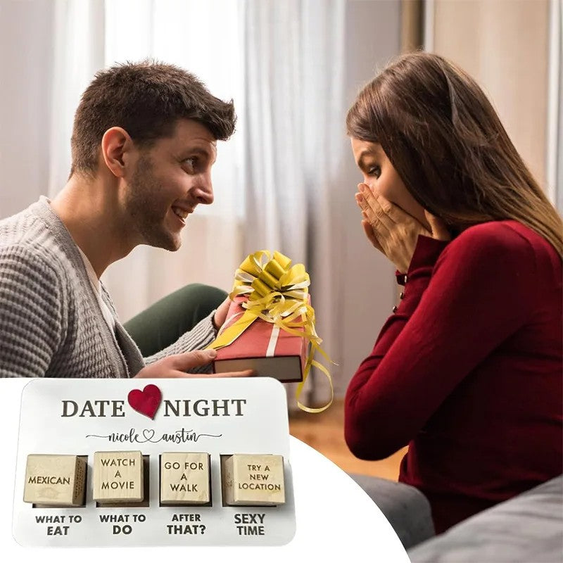 Wooden Date Night Dice for Couples – Romantic Decision Game, Fun Relationship Activity, Creative At-Home Date Idea Gift for Boyfriend, Girlfriend, Husband or Wife
