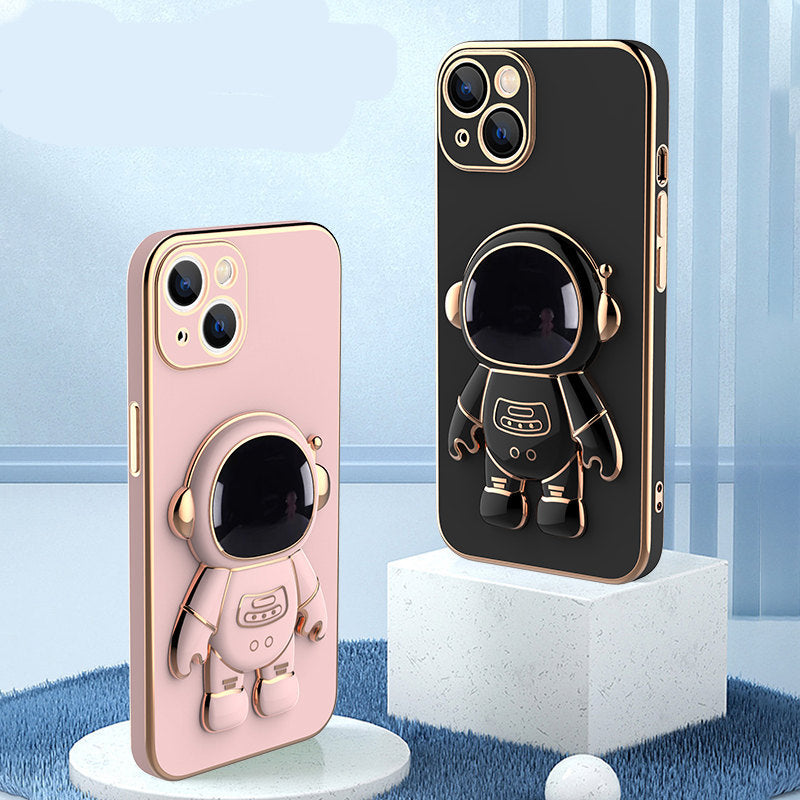 3D Astronaut Phone Case – Anti-Drop Electroplating Bracket Cover