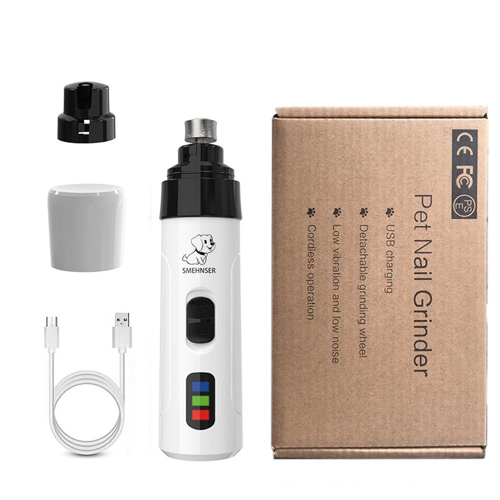 Electric Pet Nail Grinder – 3-Speed LED Automatic Nail Trimming Device for Dogs & Cats