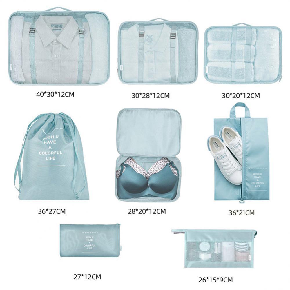 8-Piece Luggage Organizer Set – Packing Cubes for Travel & Shoes