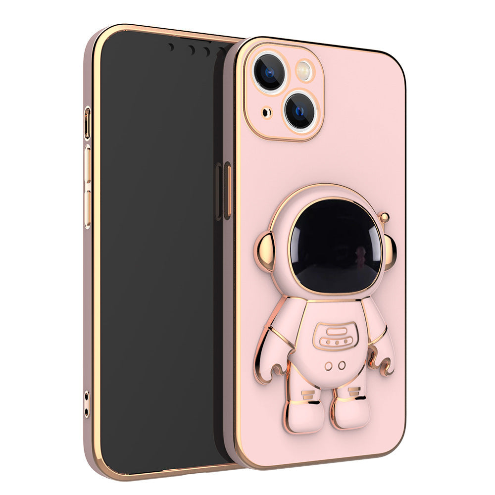 3D Astronaut Phone Case – Anti-Drop Electroplating Bracket Cover