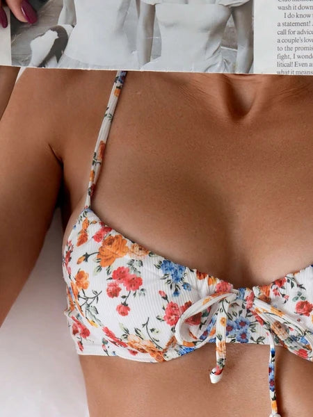 Women’s Floral Bikini Swimsuit, Quick Dry Two Piece Bathing Suit, Lightweight Beach Swimwear for Vacation & Summer