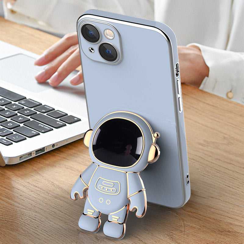 3D Astronaut Phone Case – Anti-Drop Electroplating Bracket Cover