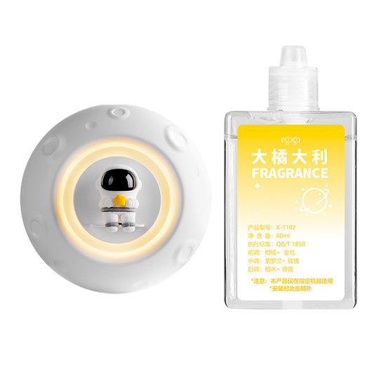Moon Spaceman Humidifier Machine Traceless Wall Mount Led Night Light Rest Essential Oil Diffuser