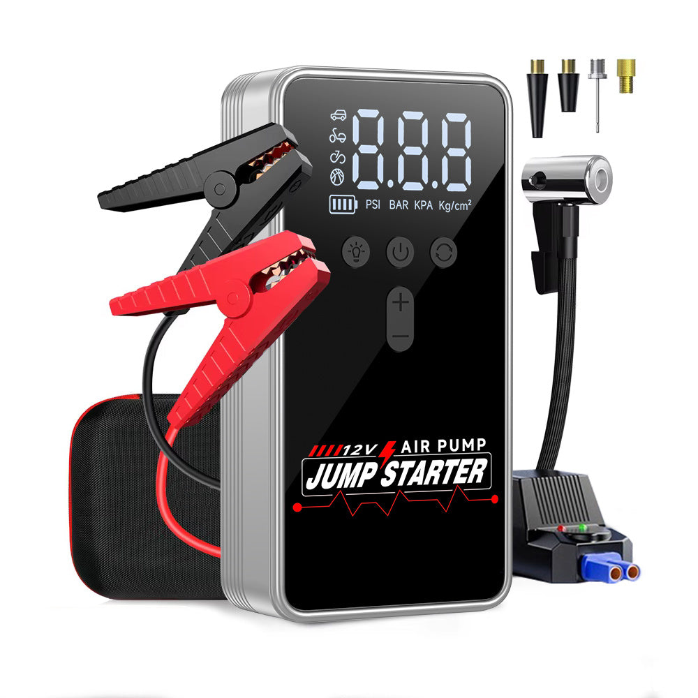 12V Car Jump Starter with Air Compressor – 2000A & Digital Tire Pump