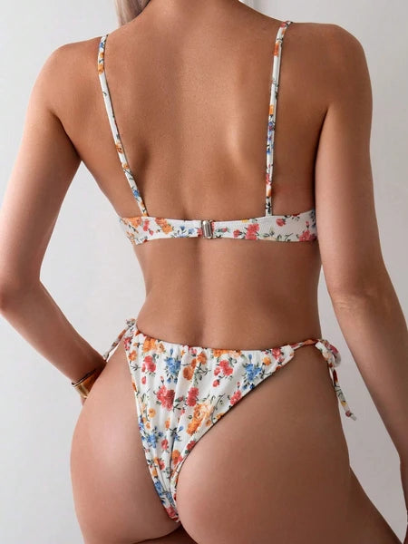 Women’s Floral Bikini Swimsuit, Quick Dry Two Piece Bathing Suit, Lightweight Beach Swimwear for Vacation & Summer