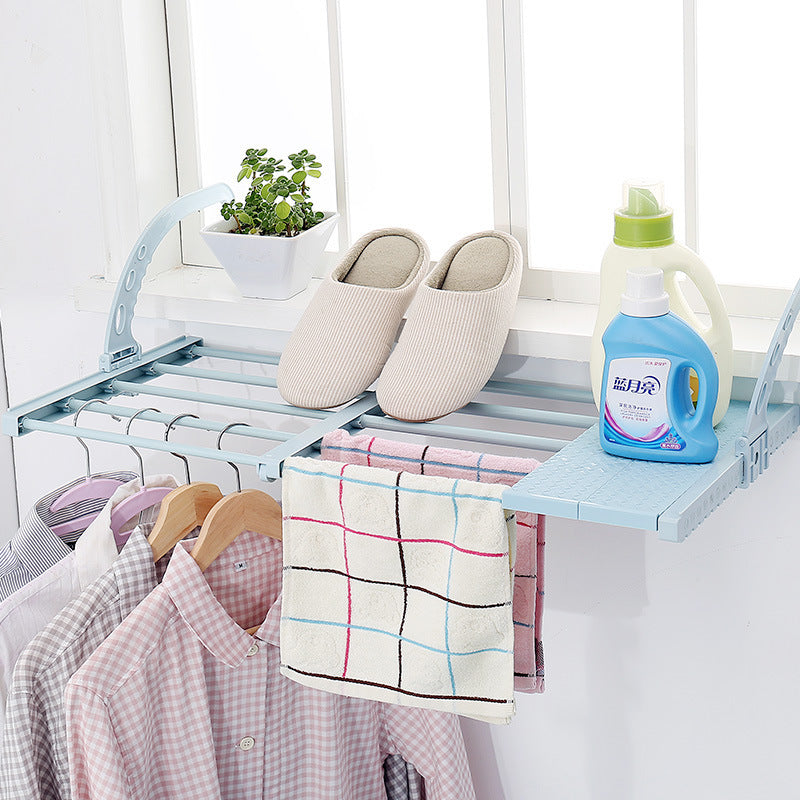 Multifunctional Hanging Window Sill Drying Rack – Foldable Clothes & Dish Organizer